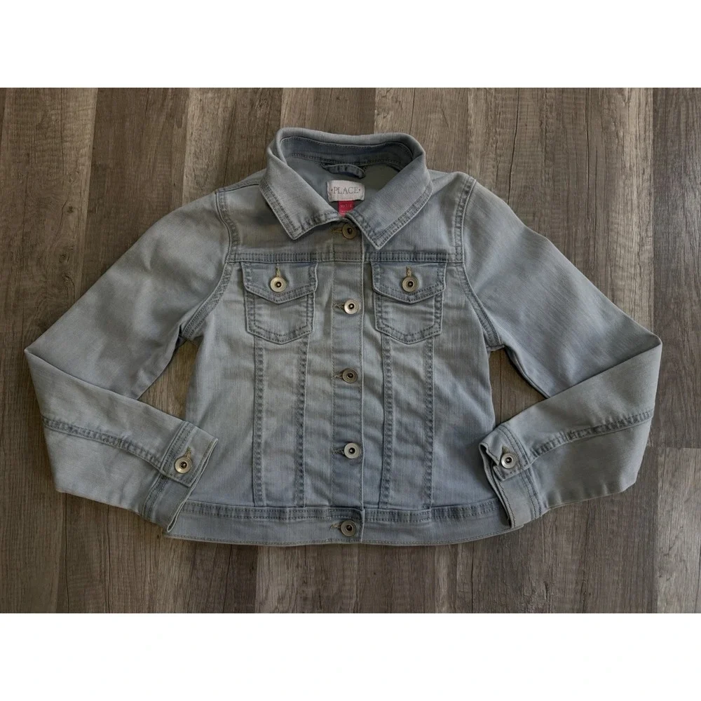 Lot of 3 Girls' Blue Denim Jean Jackets Pockets  And Jeans Size M 7/8 And 7
